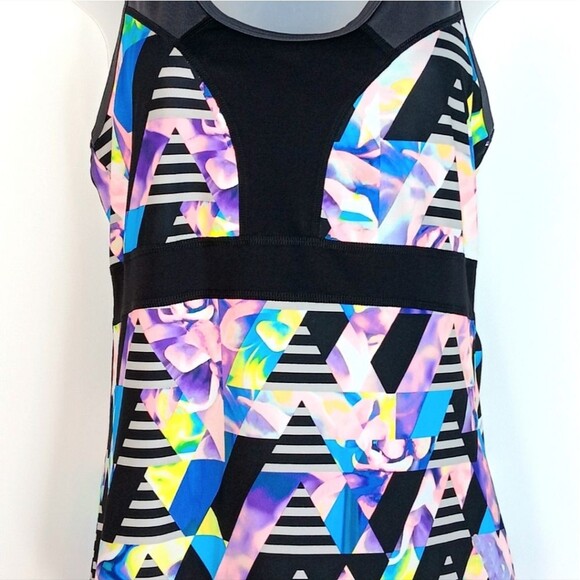 FILA Black Multicolor Women's Medium Racerback Tank Top Activewear Gym Workouts - Picture 3 of 10